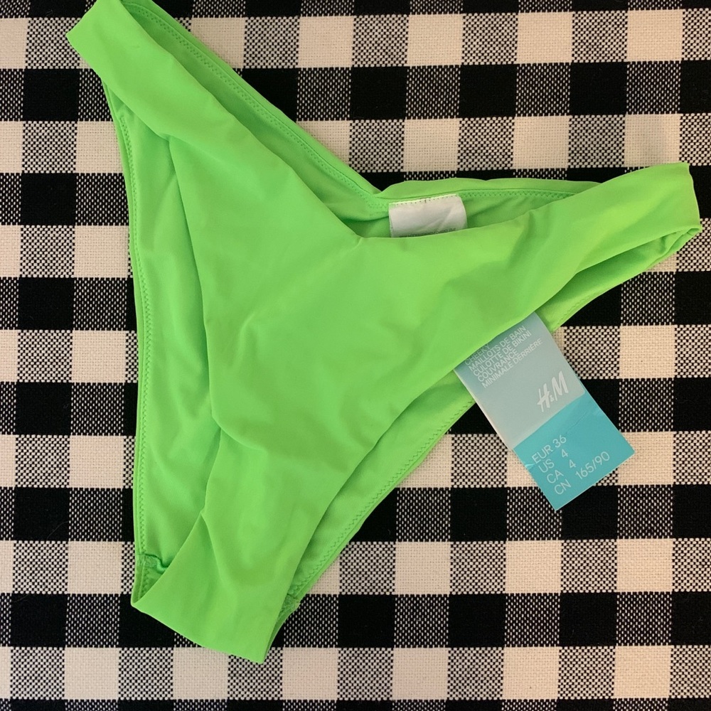 NWT Neon green H&M high cut bikini bottom